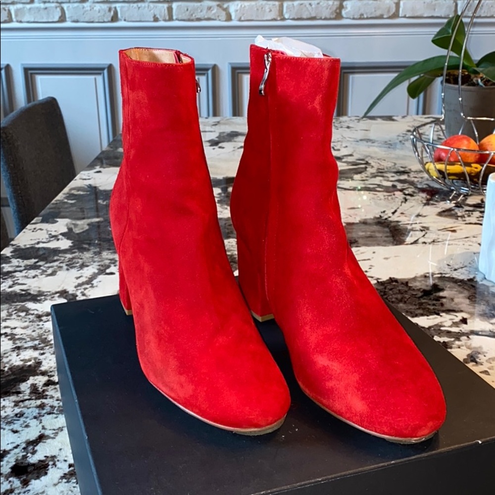 Halogen Red Suede Boots Sz 12